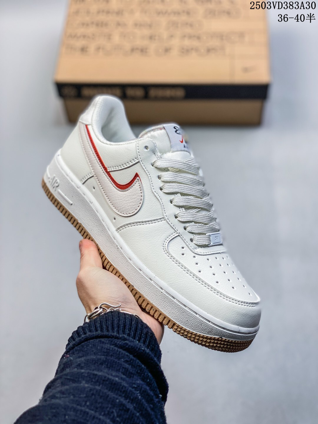 Nike Air Force 1 '07 Low Red Swoosh White
