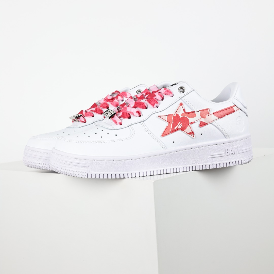 Bape STA Low Sneakers White Pink