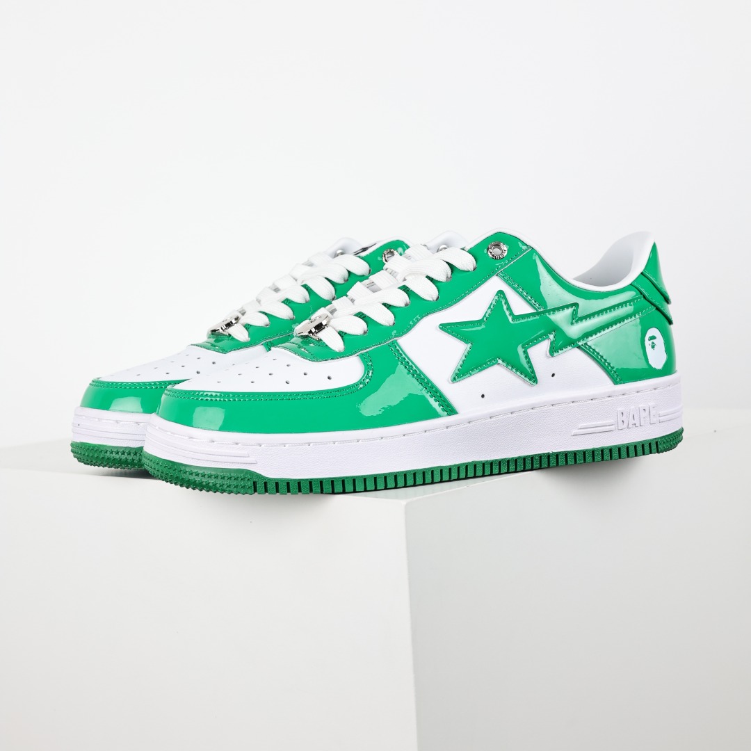 Bape Sta Patent Low Sneakers Green