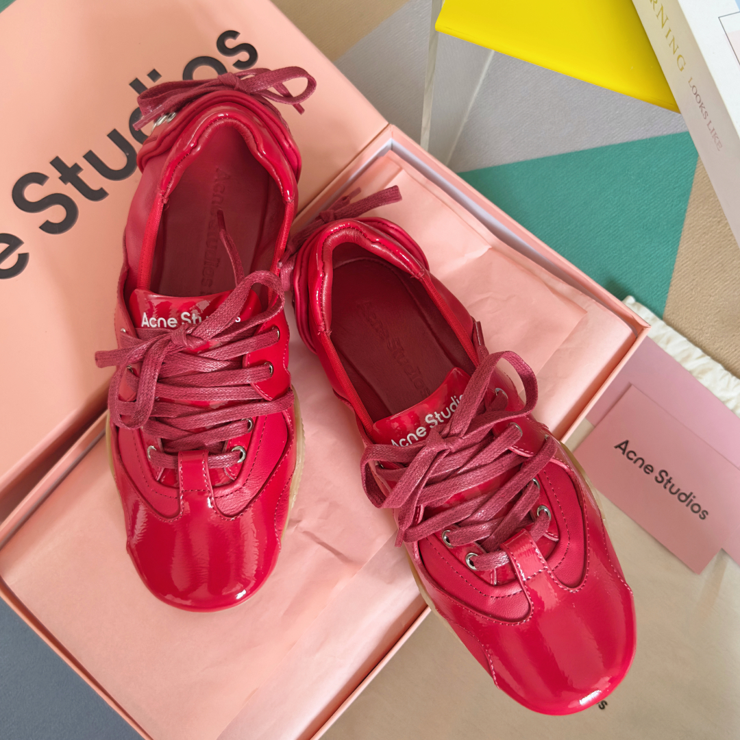Acne Studios Denim Ballet Sneakers Red