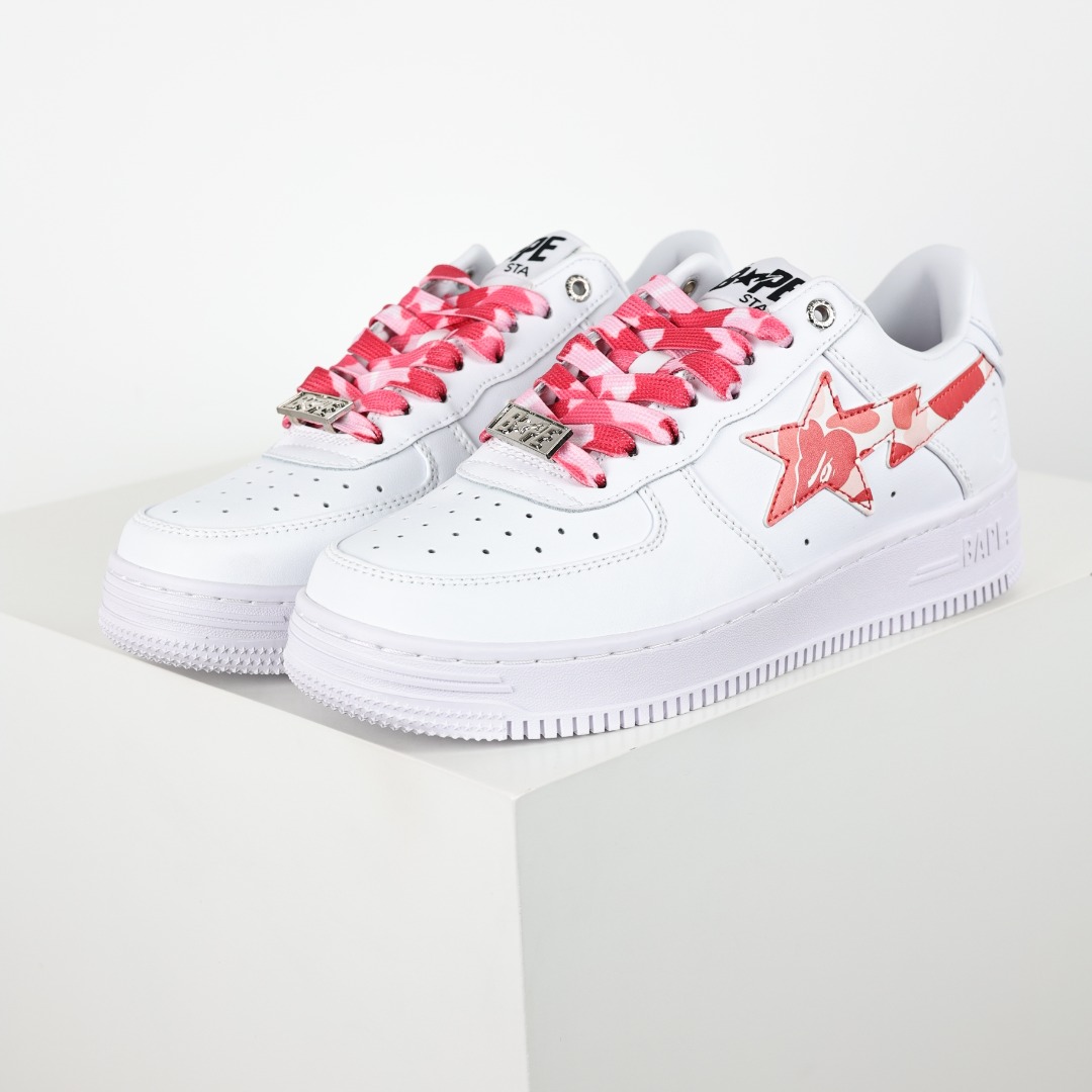 Bape STA Low Sneakers White Pink