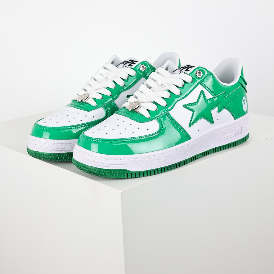 Bape Sta Patent Low Sneakers Green