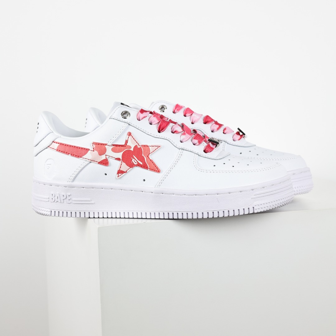 Bape STA Low Sneakers White Pink