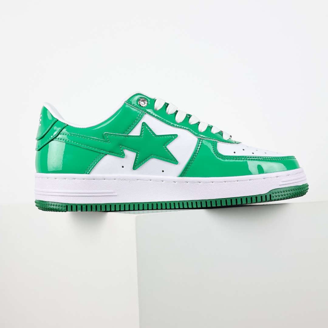Bape Sta Patent Low Sneakers Green