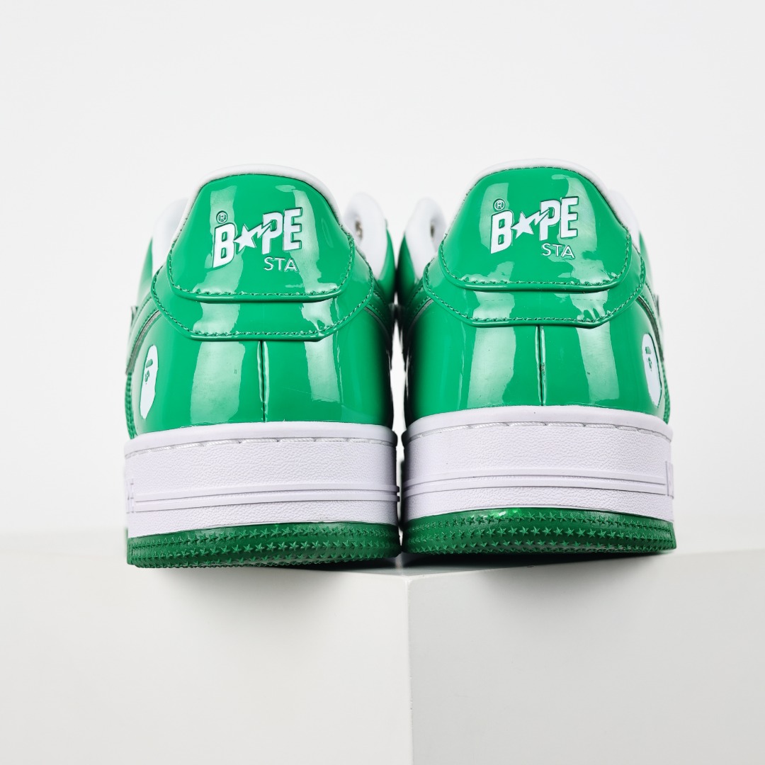 Bape Sta Patent Low Sneakers Green
