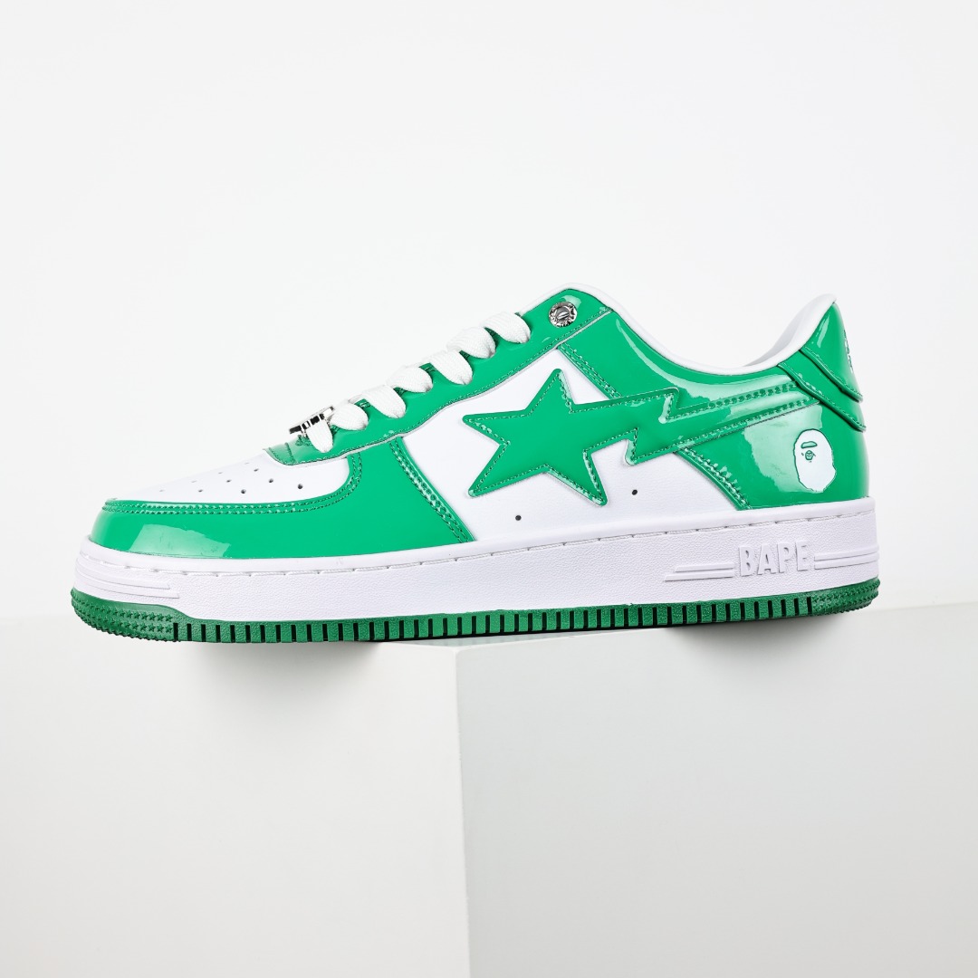 Bape Sta Patent Low Sneakers Green
