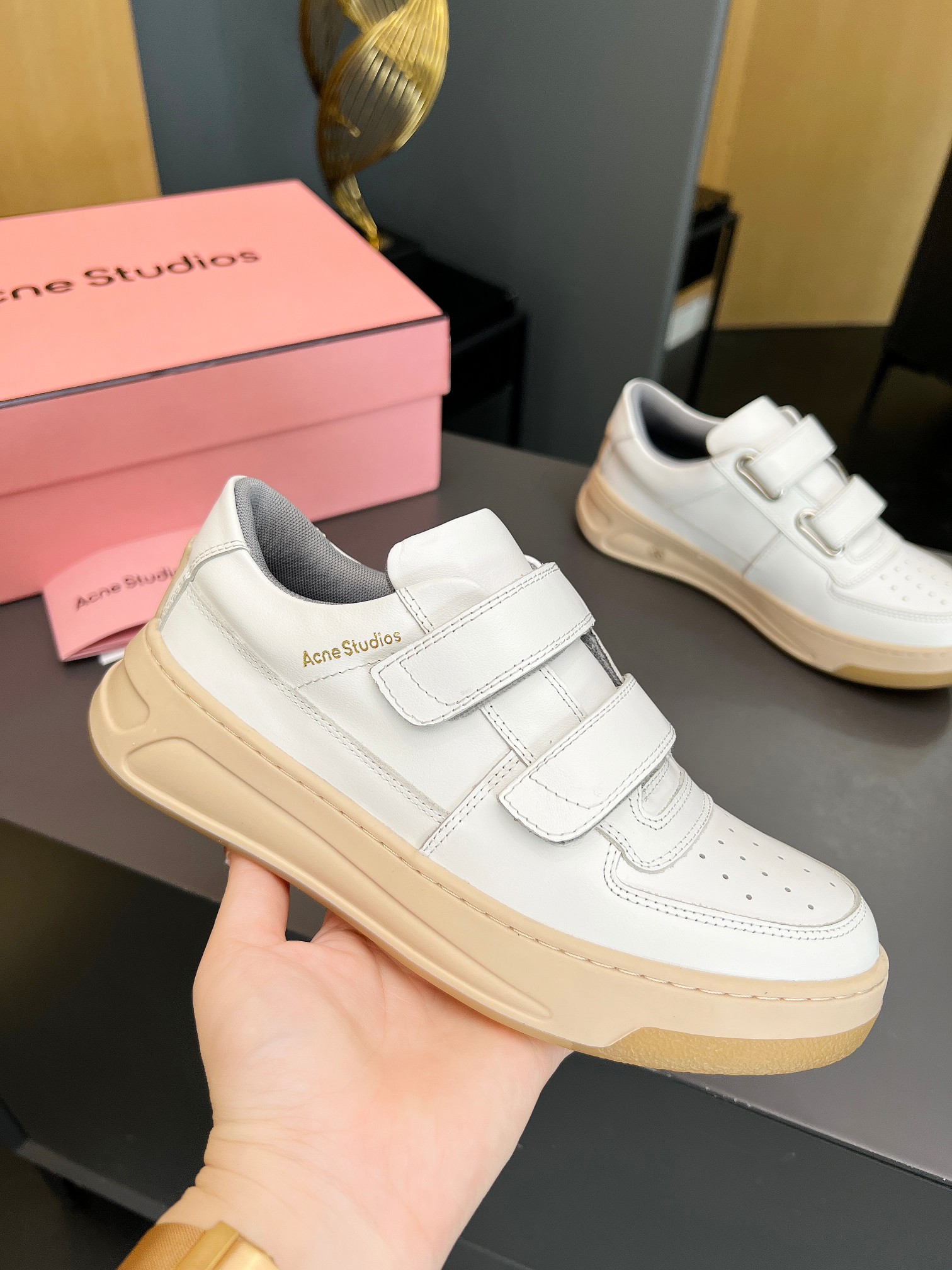 Acne Velcro Platform White