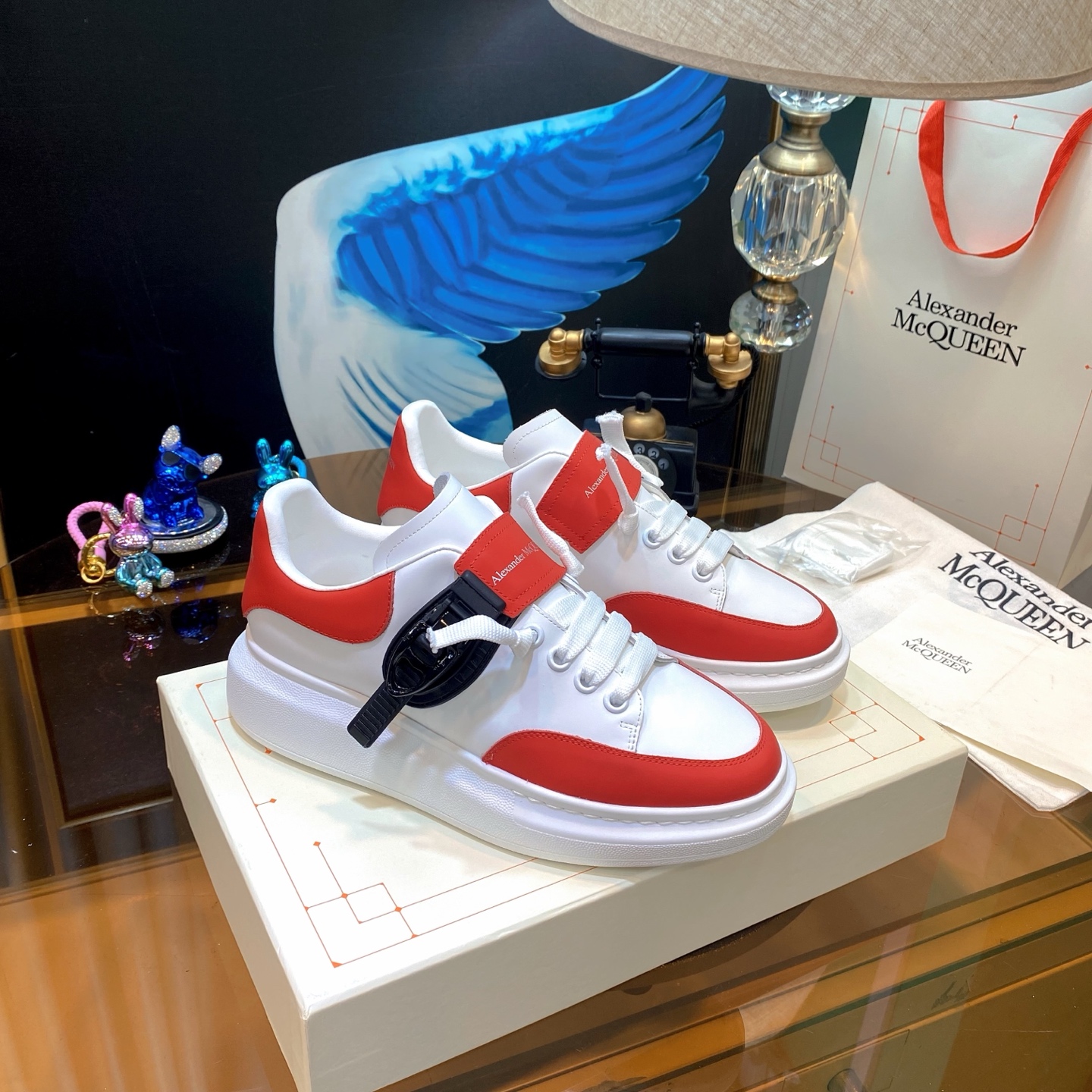 McQueen Leather Sneakers Red