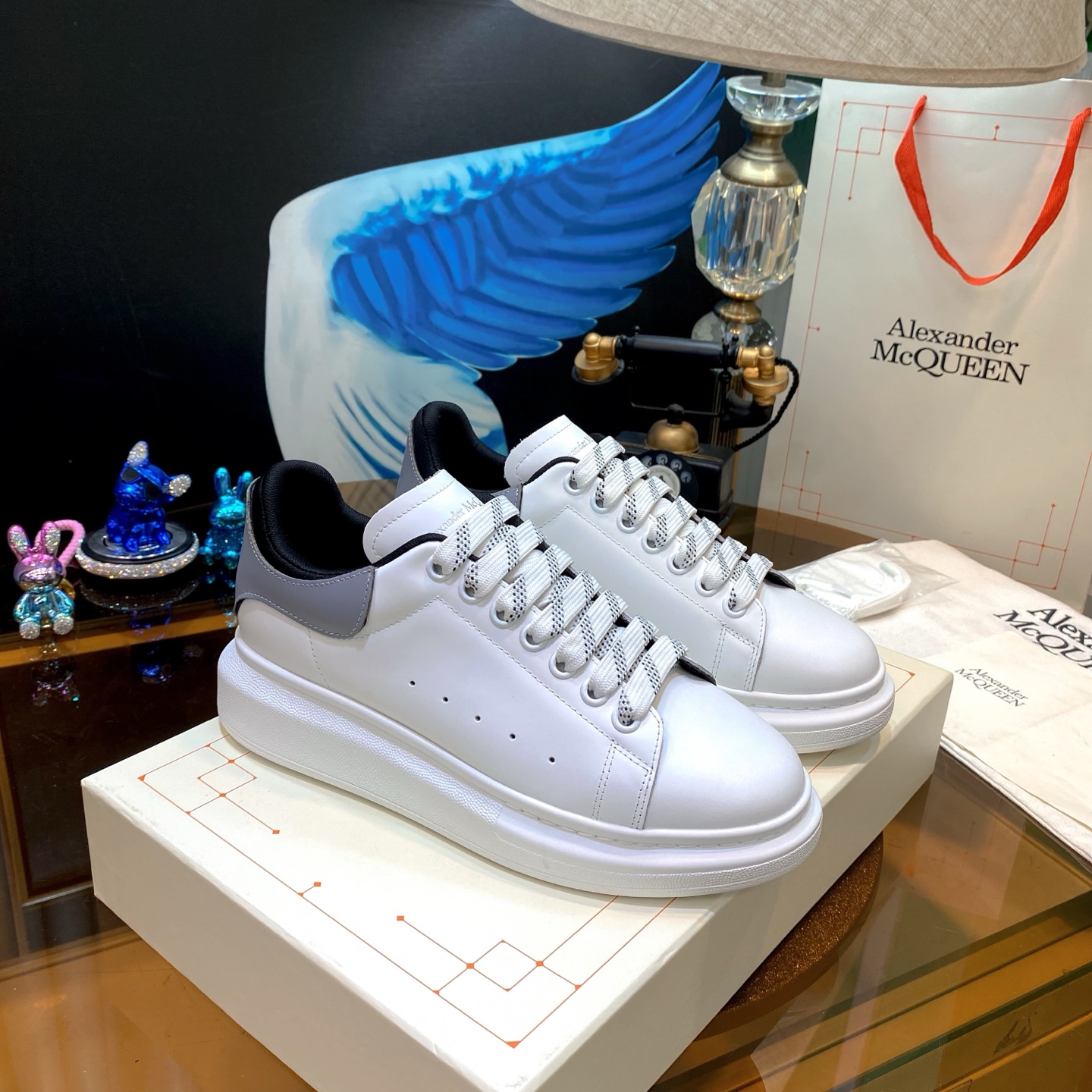McQueen Leather Sneaker White