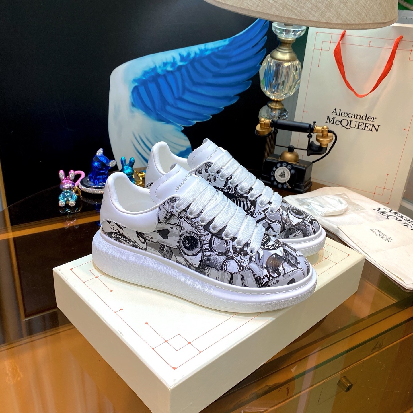 McQueen Graphic Sneakers White