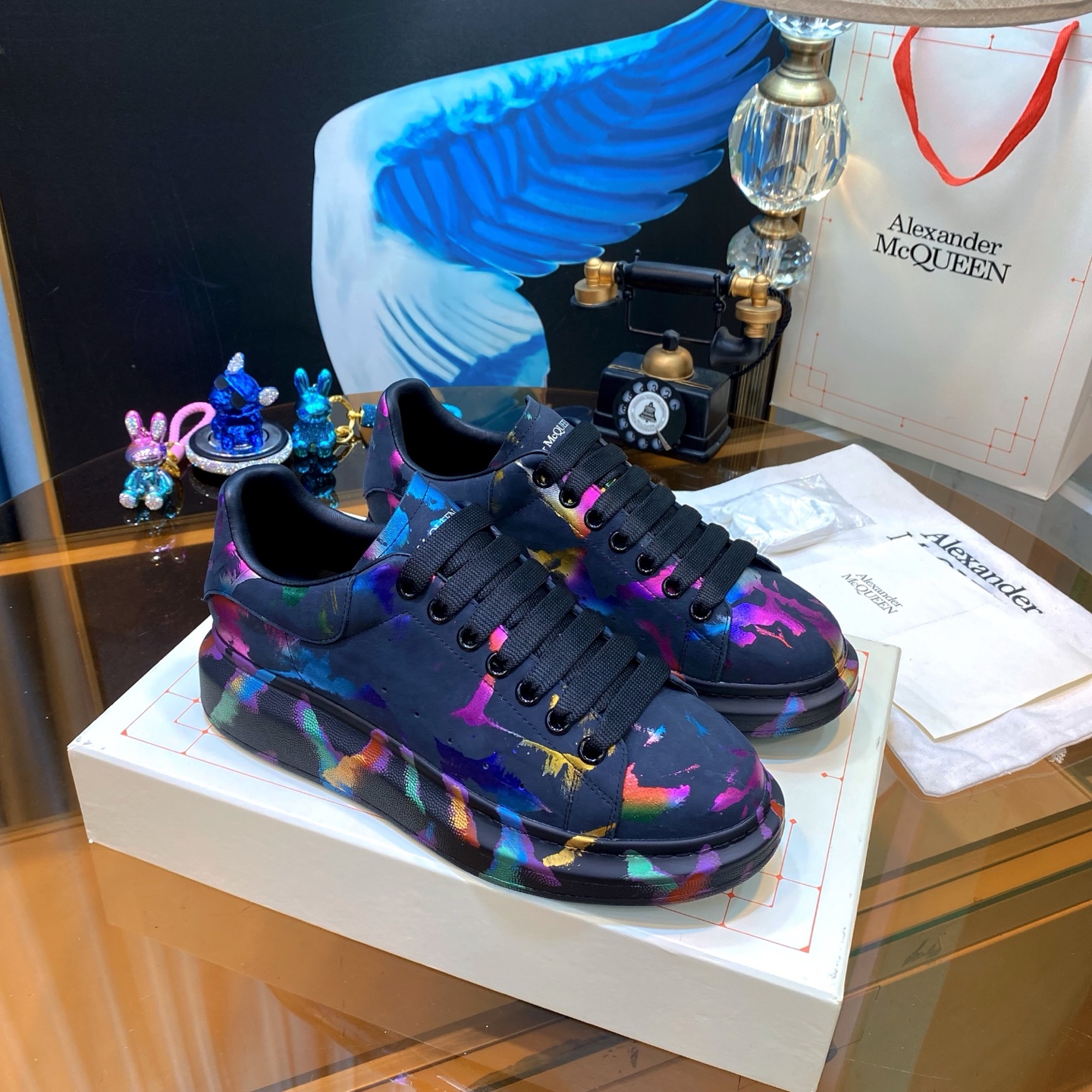 McQueen Paint Shoes Multicolor