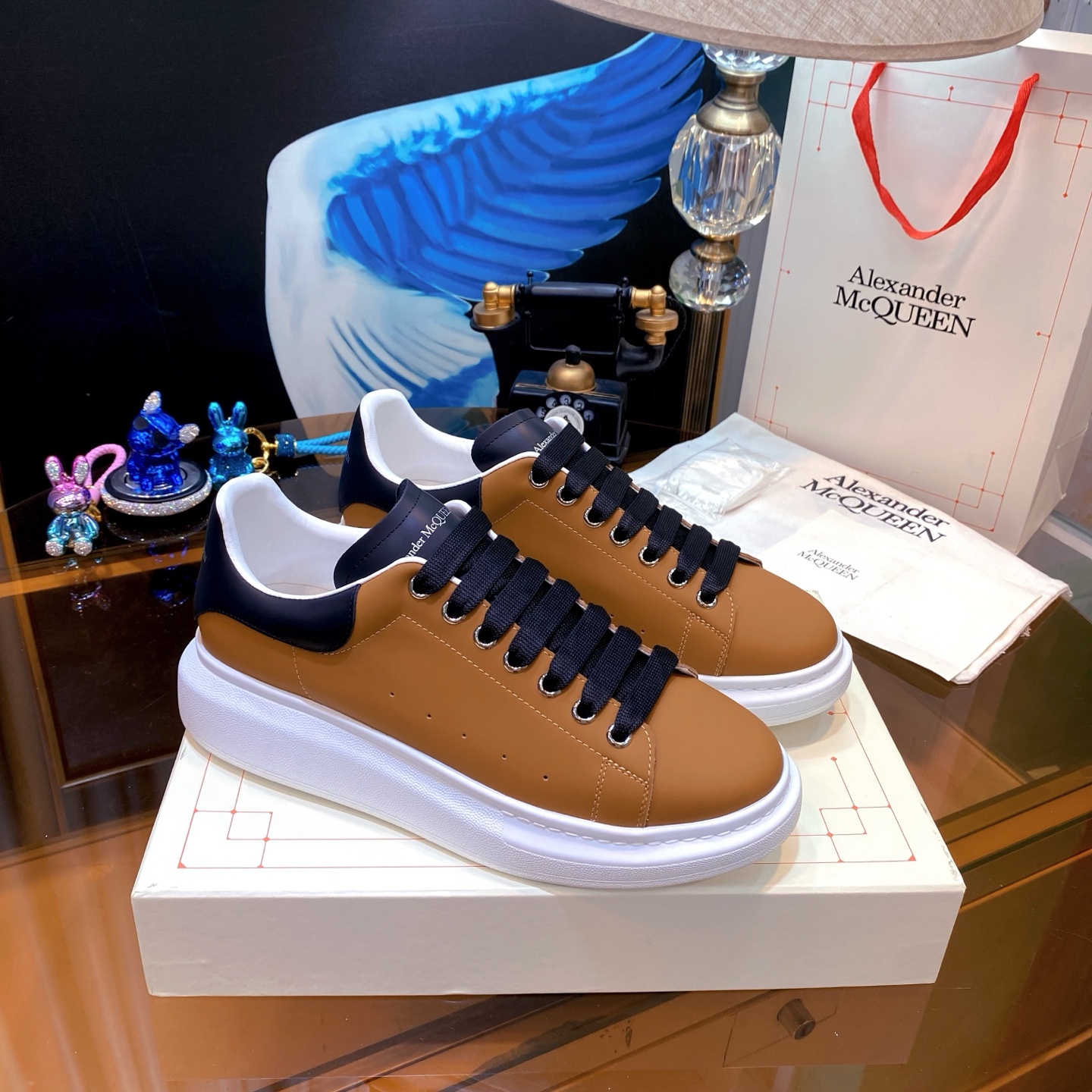 McQueen Leather Sneaker Brown