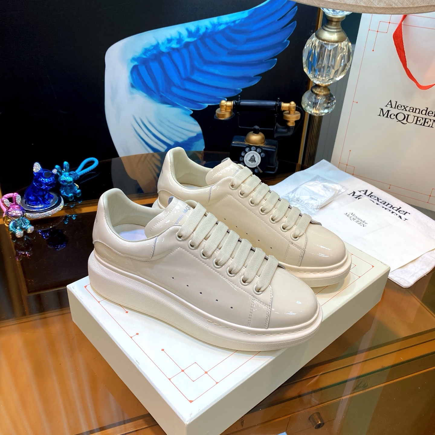 McQueen Platform Sneaker Beige