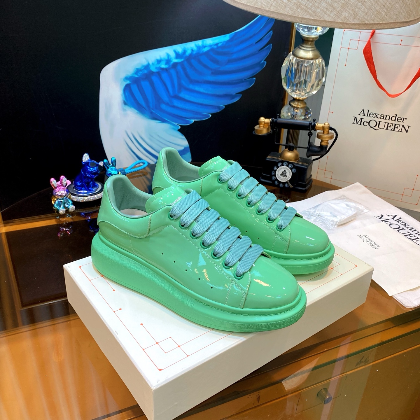 McQueen Patent Sneakers Mint