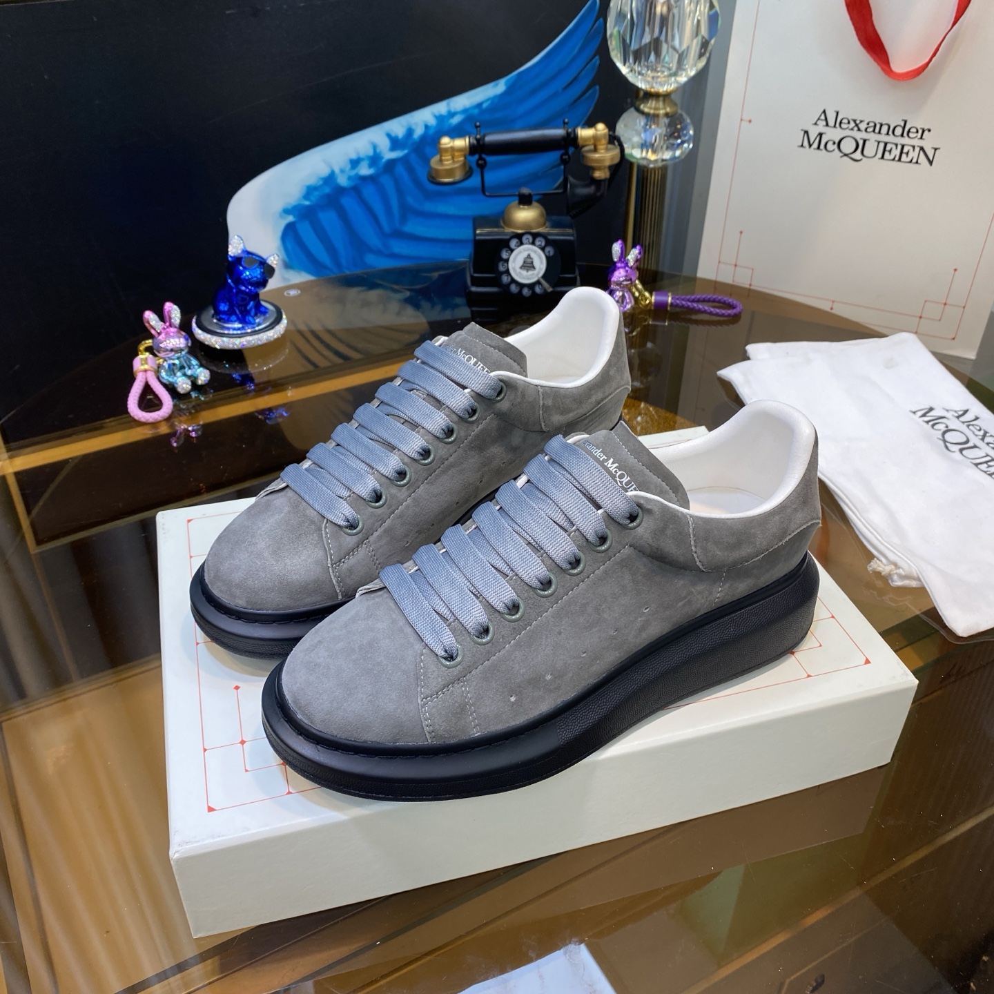McQueen Suede Sneakers Grey