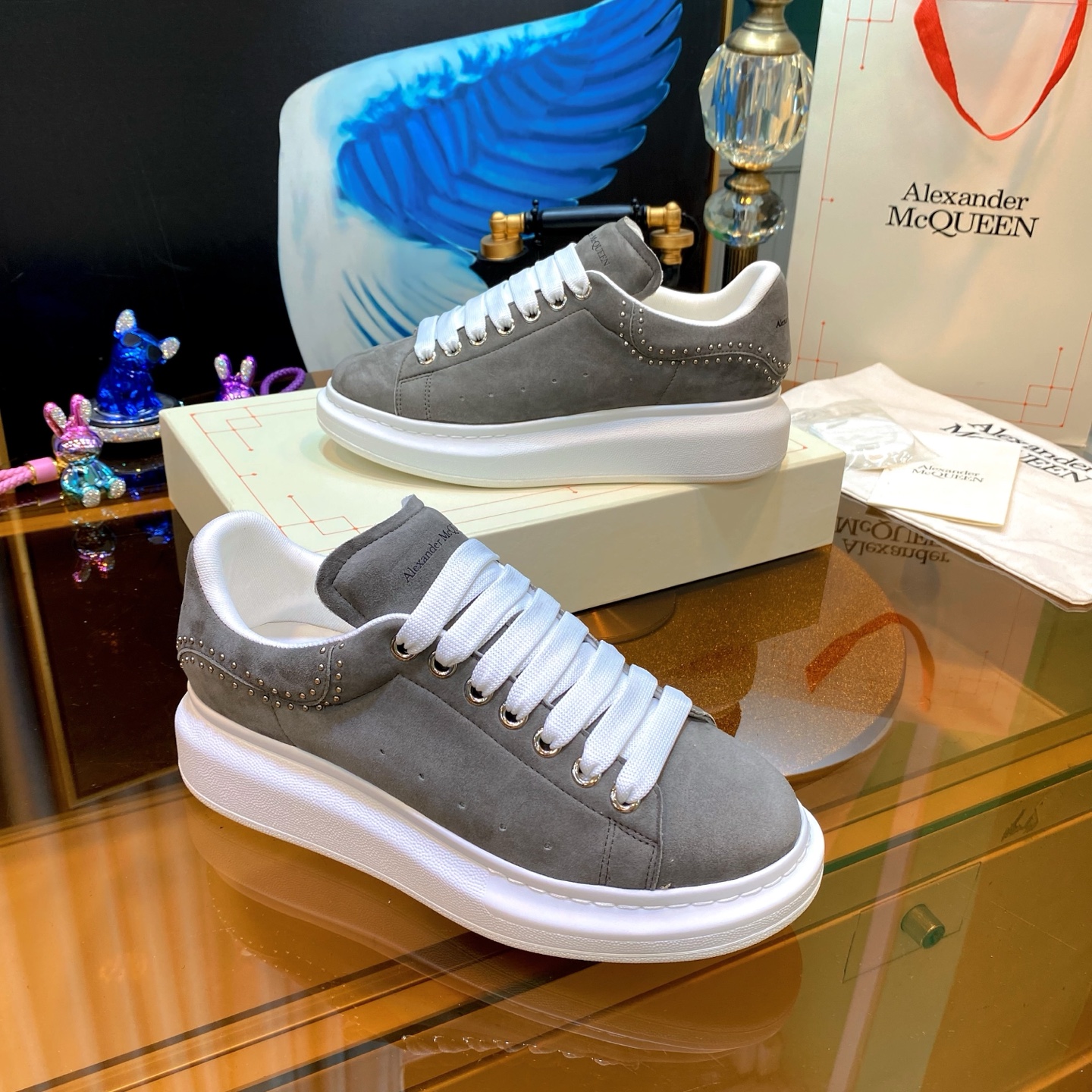 McQueen Stud Sneaker Grey