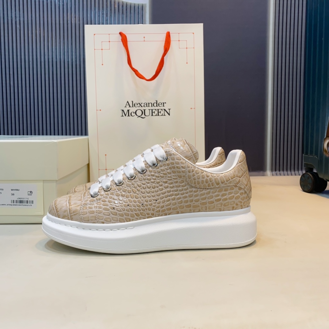 McQueen Croc Sneaker Beige