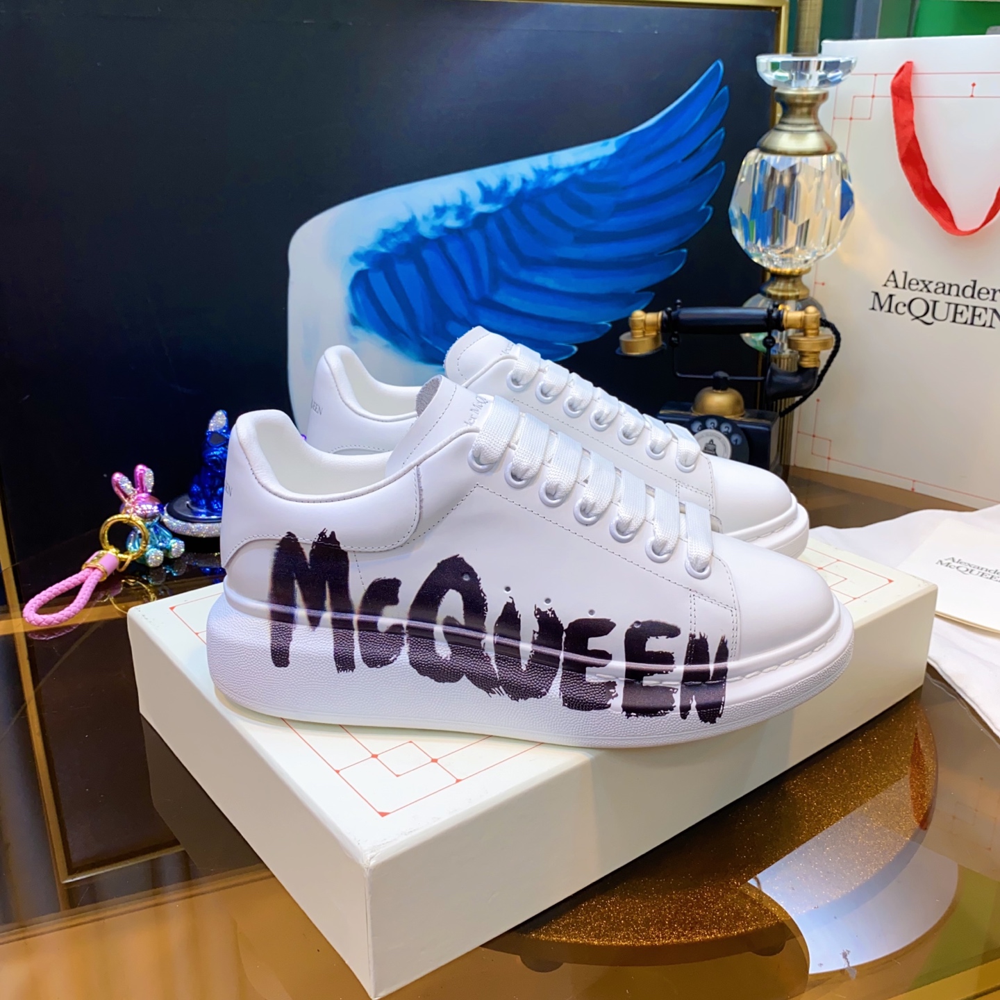McQueen Graffiti Shoes White