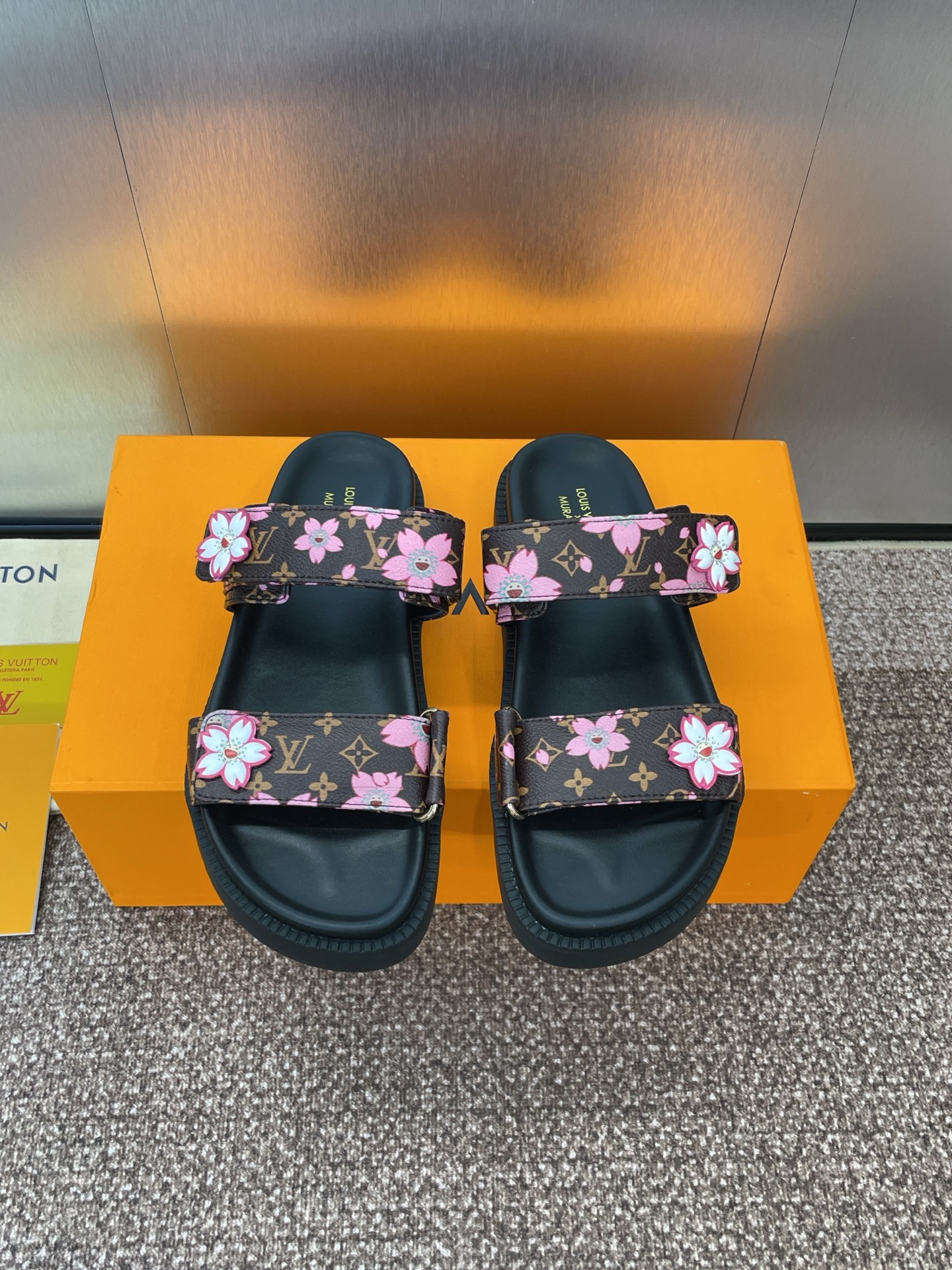 LV Floral Sandals Brown