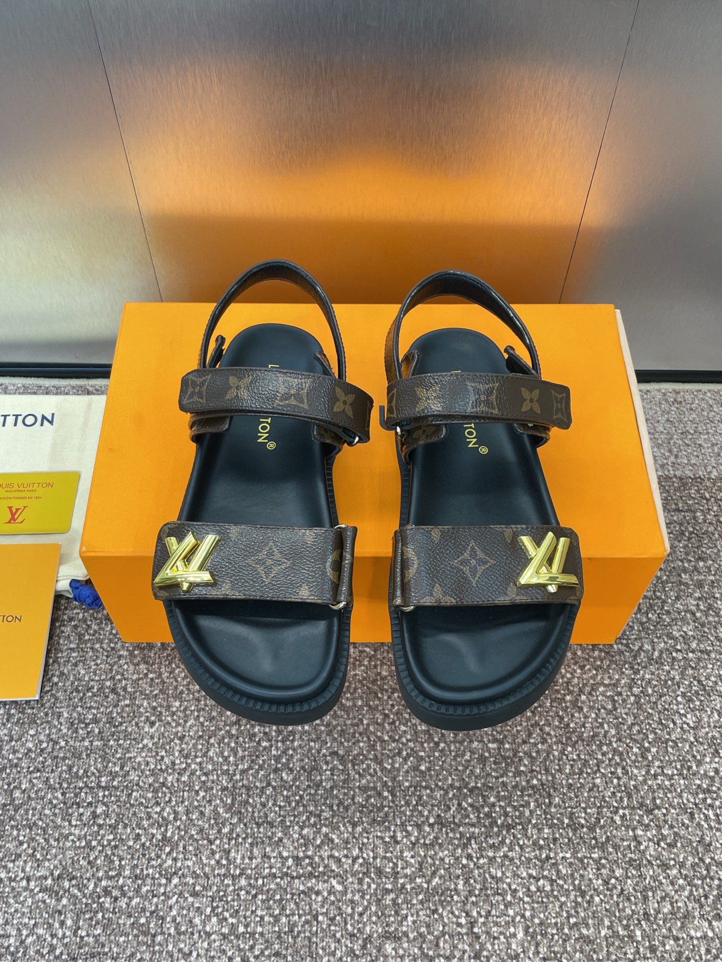 LV Monogram Sandals Brown