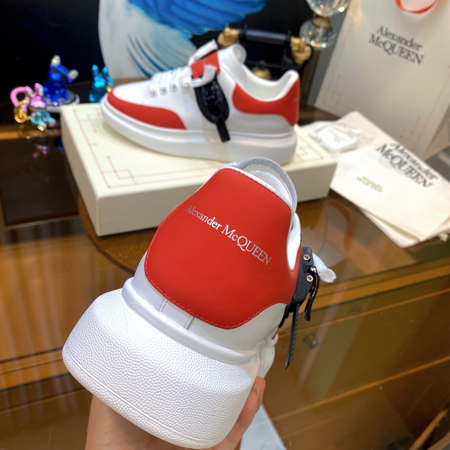 McQueen Leather Sneakers Red