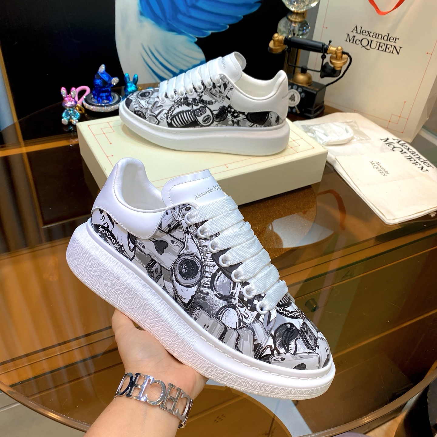 McQueen Graphic Sneakers White
