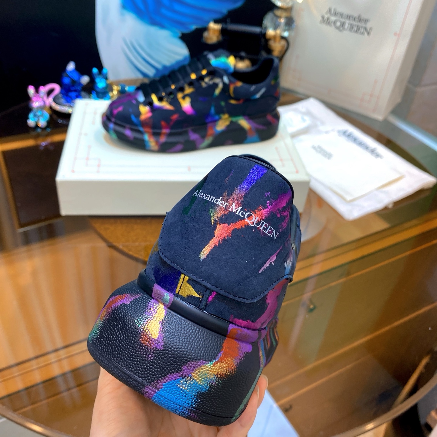 McQueen Paint Shoes Multicolor