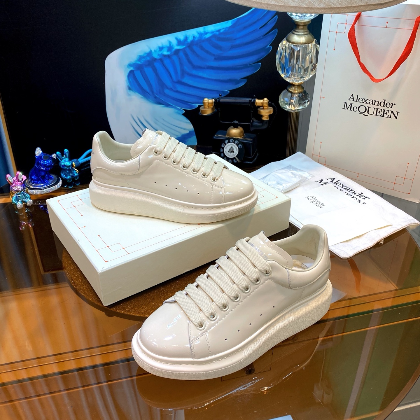 McQueen Platform Sneaker Beige