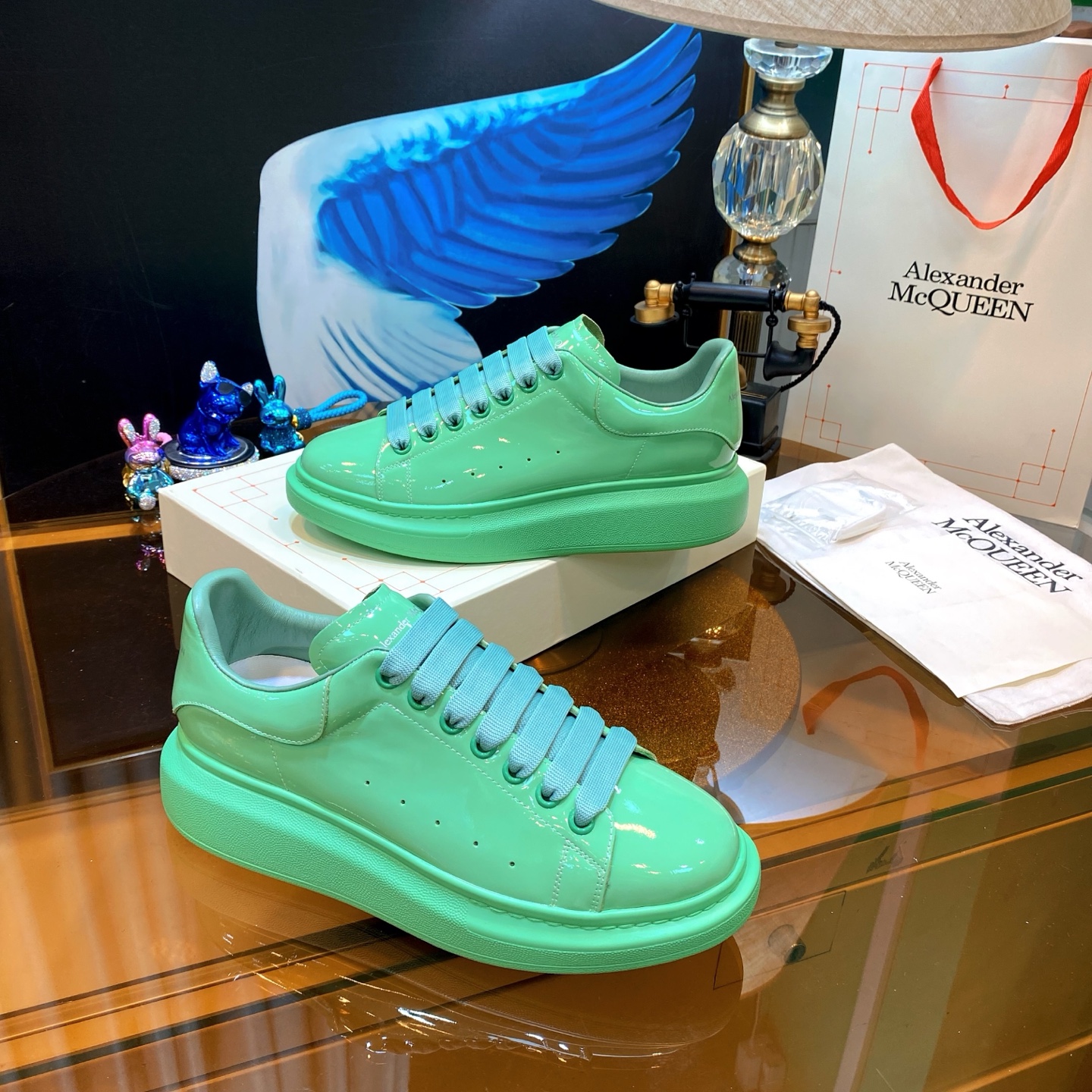 McQueen Patent Sneakers Mint