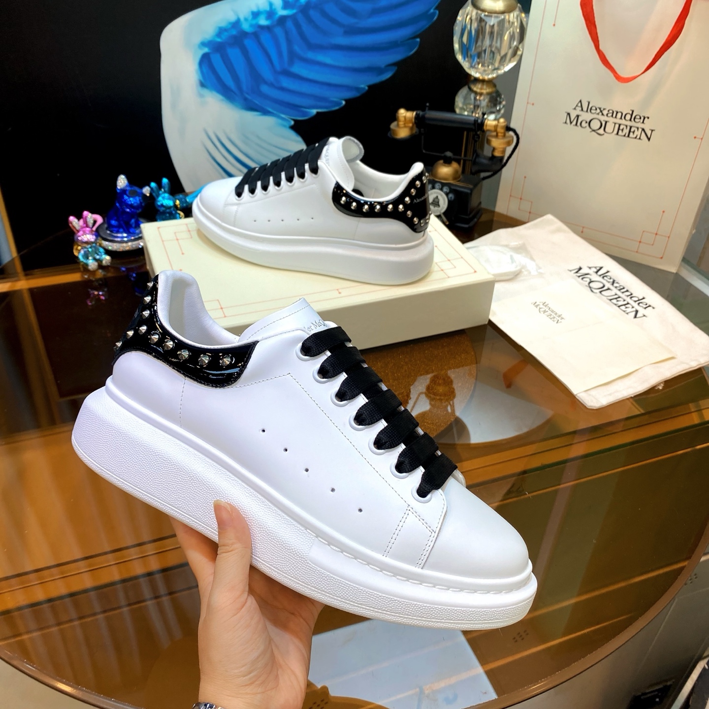 McQueen Stud Sneakers White