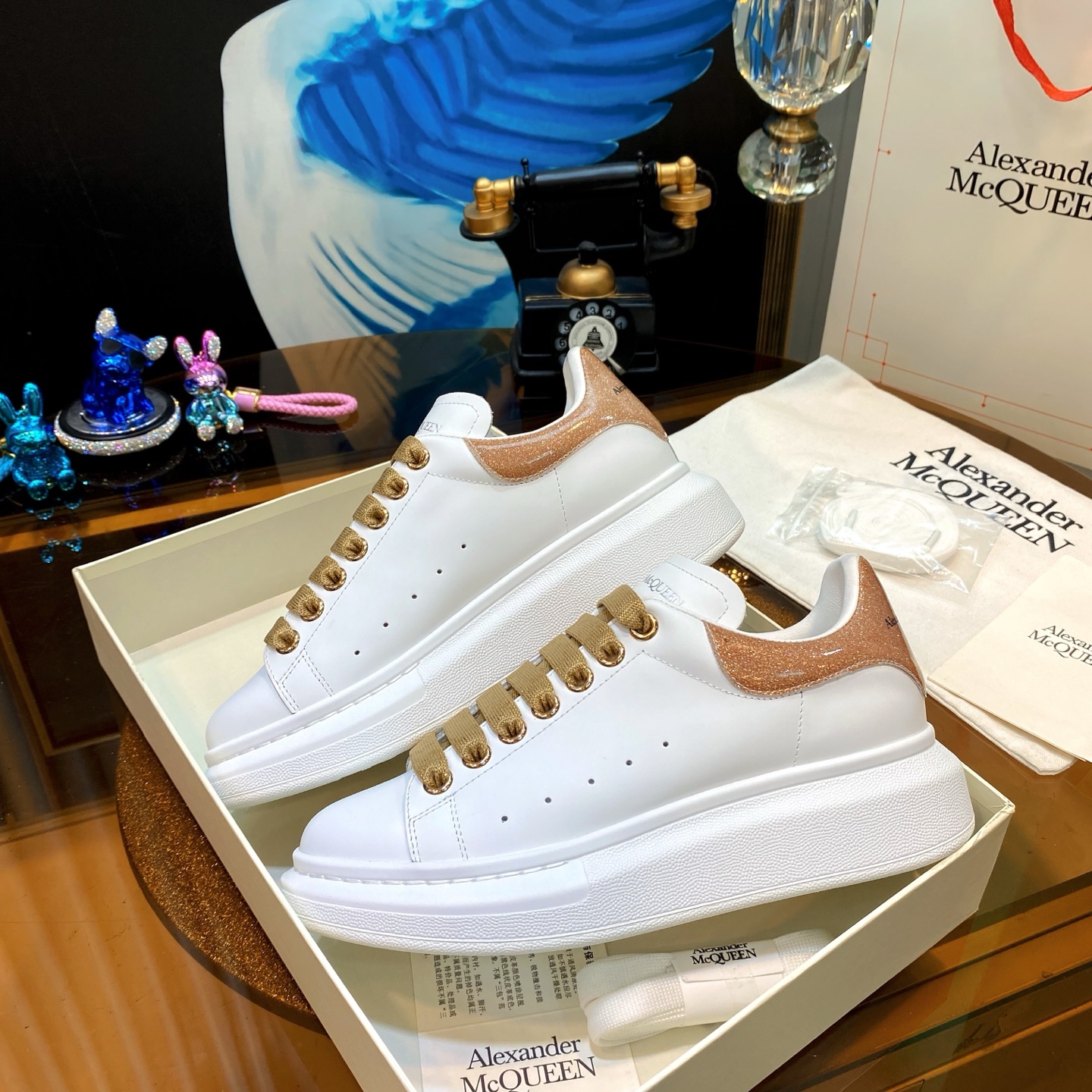 McQueen Low Sneaker White Gold