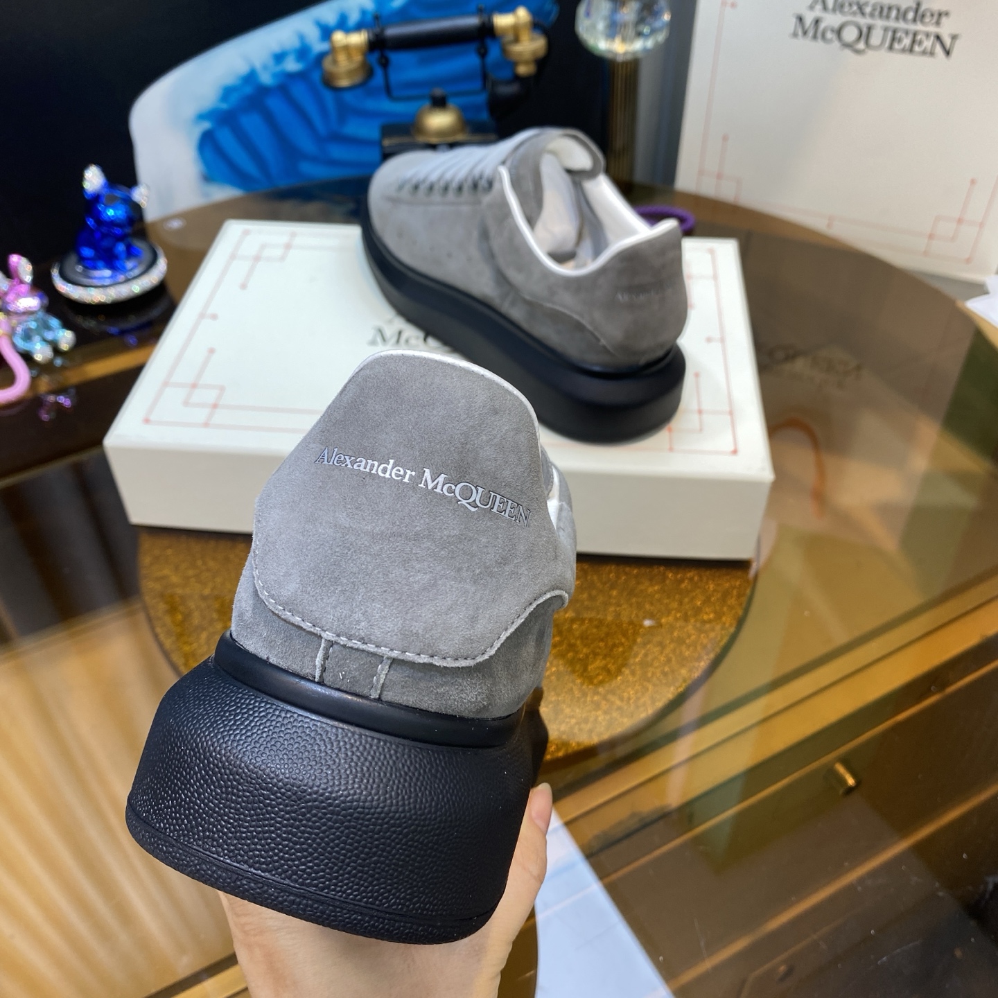 McQueen Suede Sneakers Grey