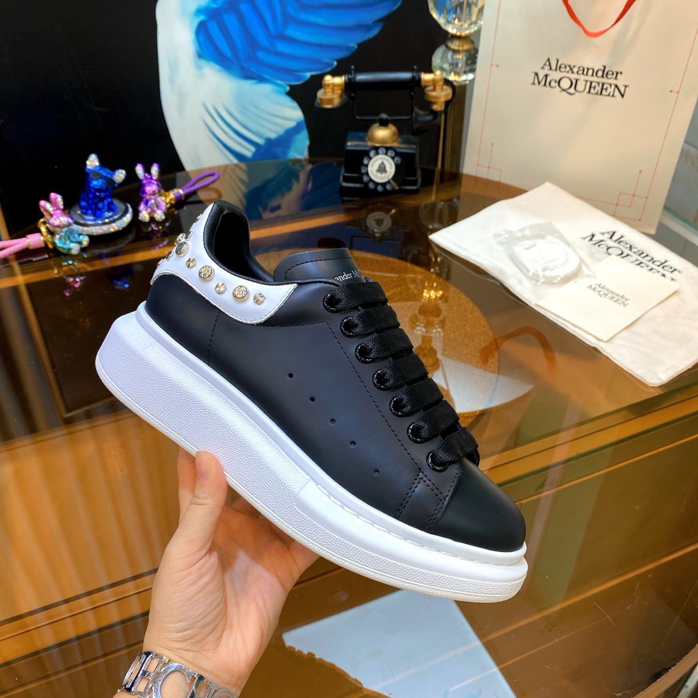 McQueen Stud Sneaker Black
