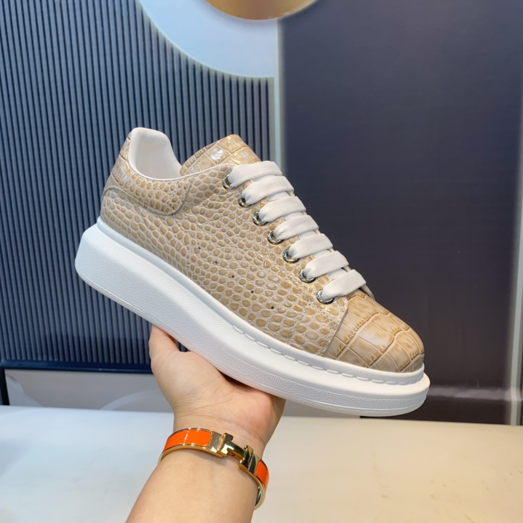 McQueen Croc Sneaker Beige