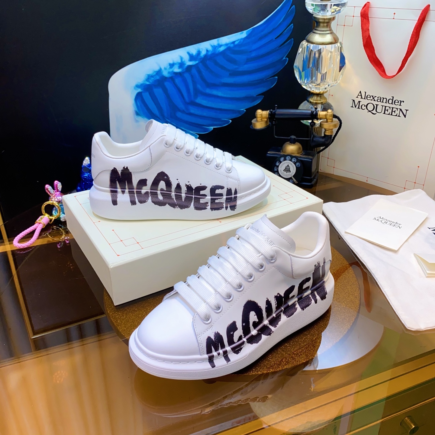 McQueen Graffiti Shoes White