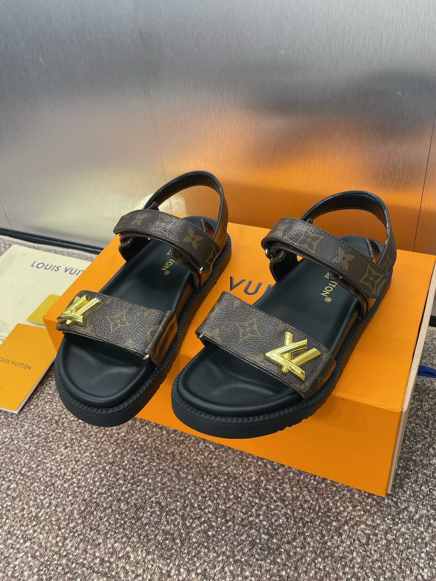 LV Monogram Sandals Brown