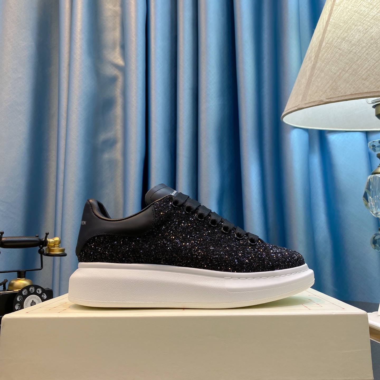 McQueen Glitter Sneakers Black