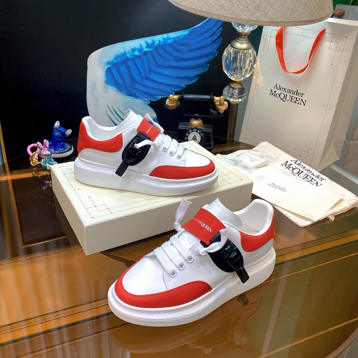 McQueen Leather Sneakers Red
