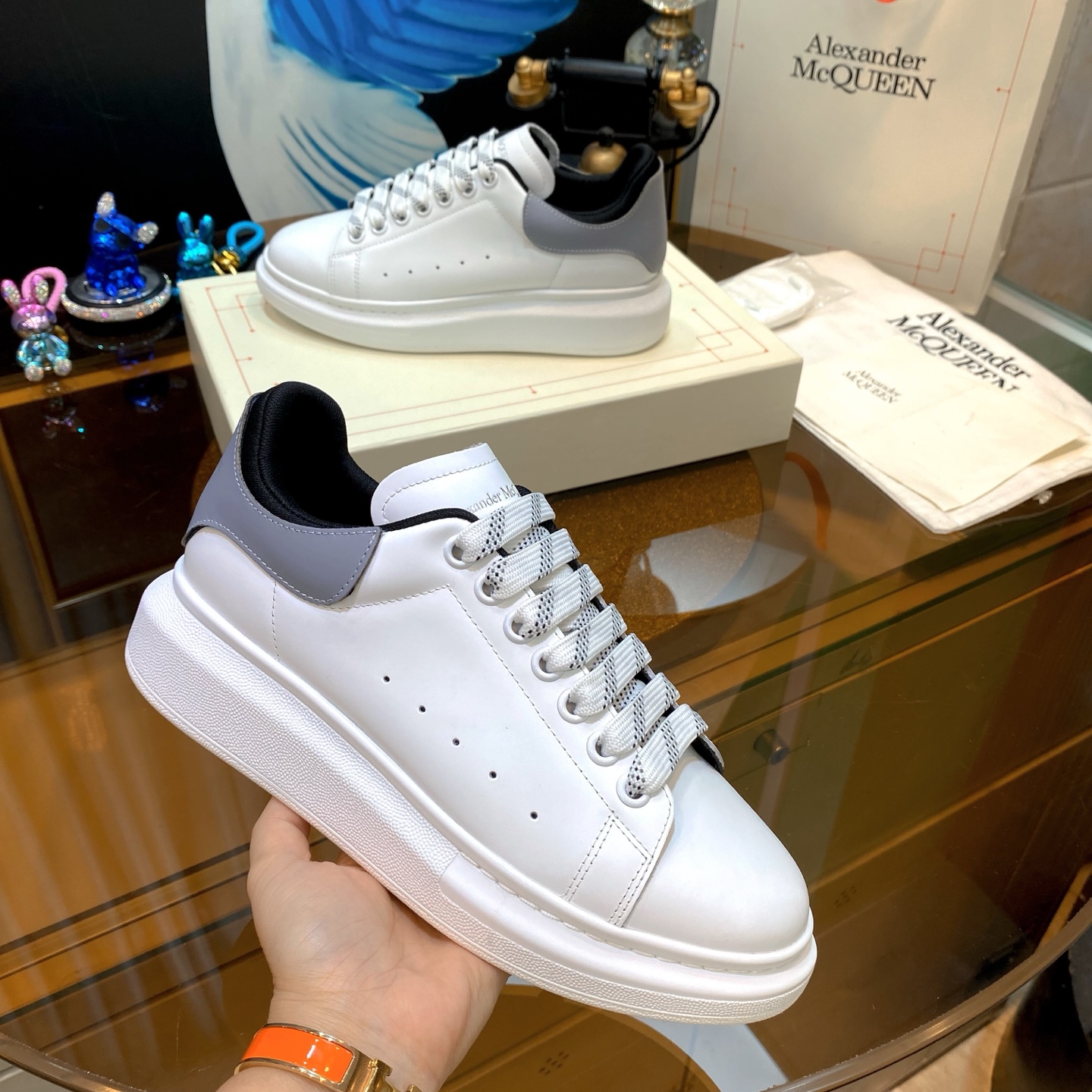 McQueen Leather Sneaker White