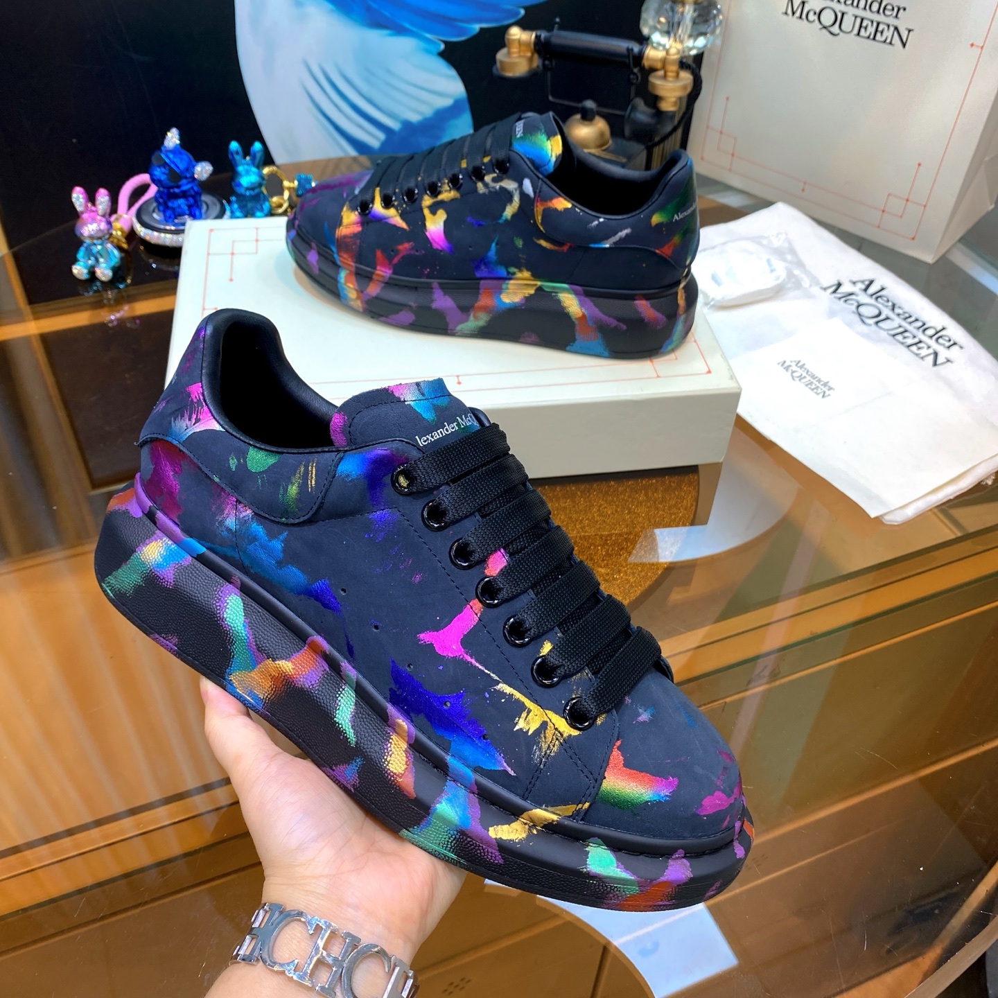 McQueen Paint Shoes Multicolor