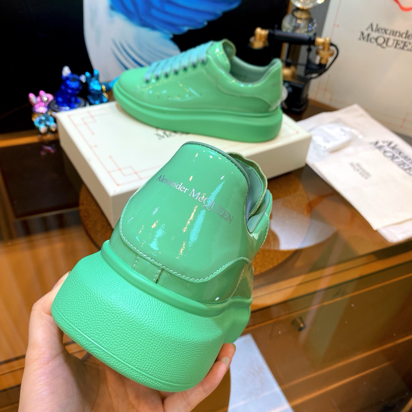 McQueen Patent Sneakers Mint