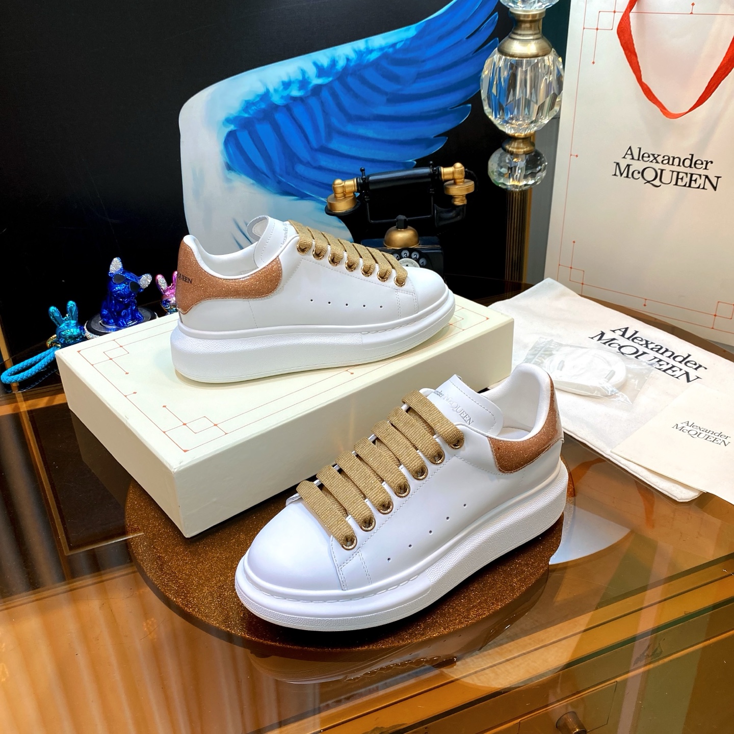McQueen Low Sneaker White Gold