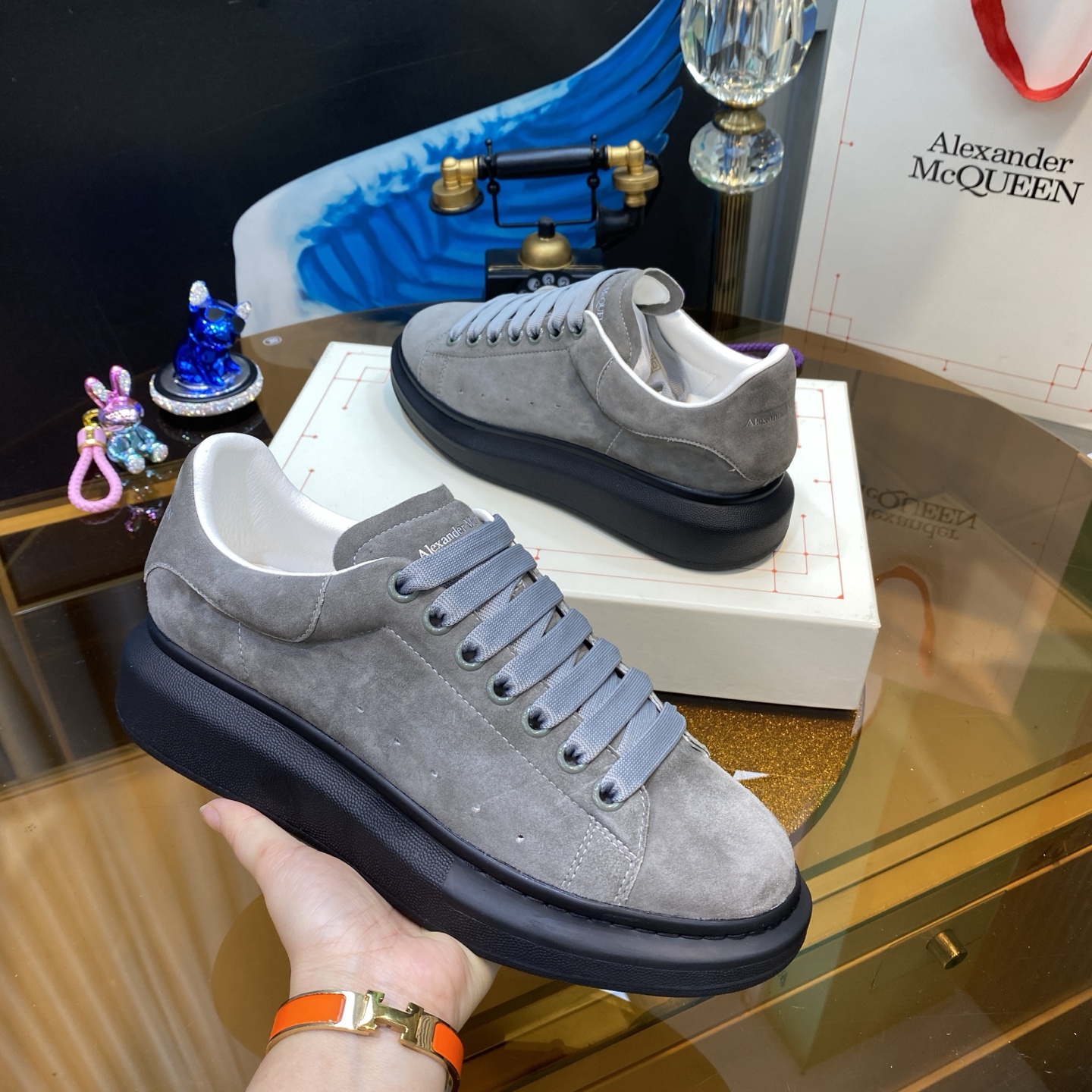 McQueen Suede Sneakers Grey