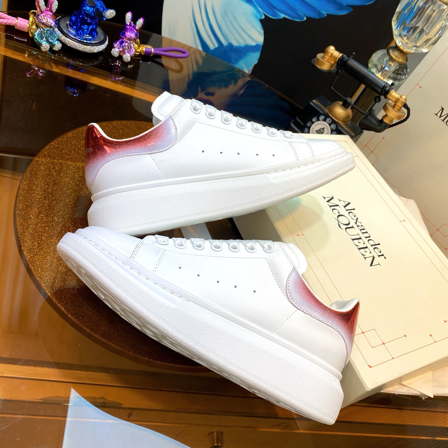 McQueen Platform White Red
