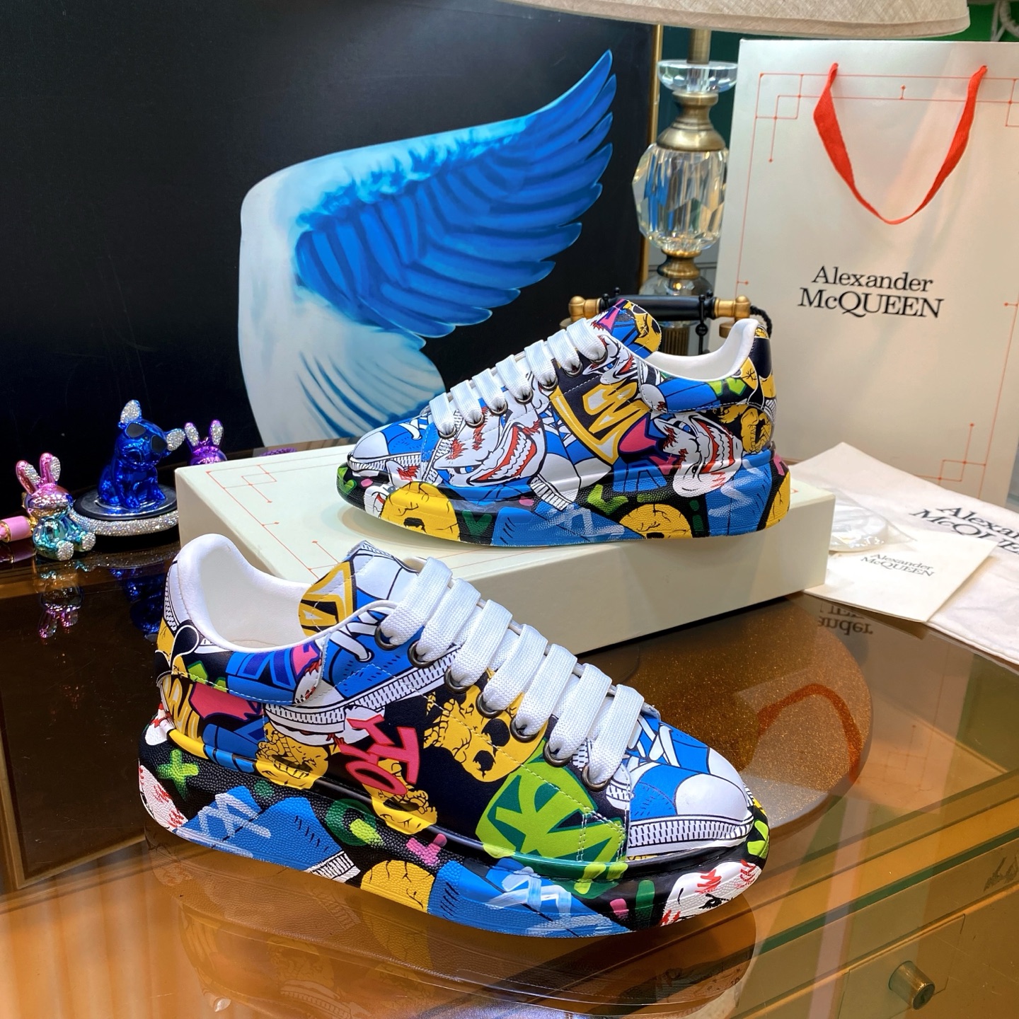 McQueen Graffiti Shoes Multi