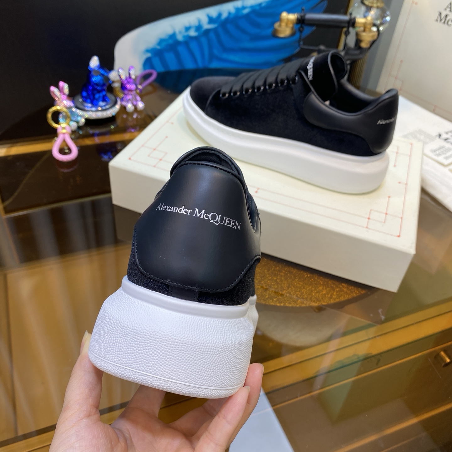 McQueen Velvet Shoes Black