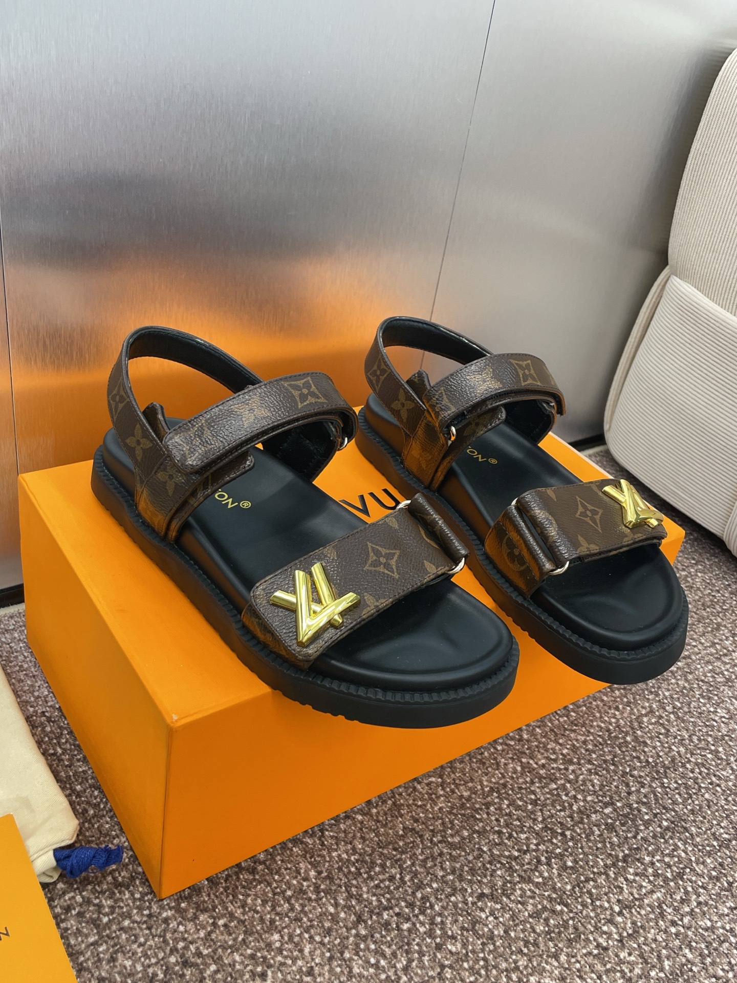 LV Monogram Sandals Brown