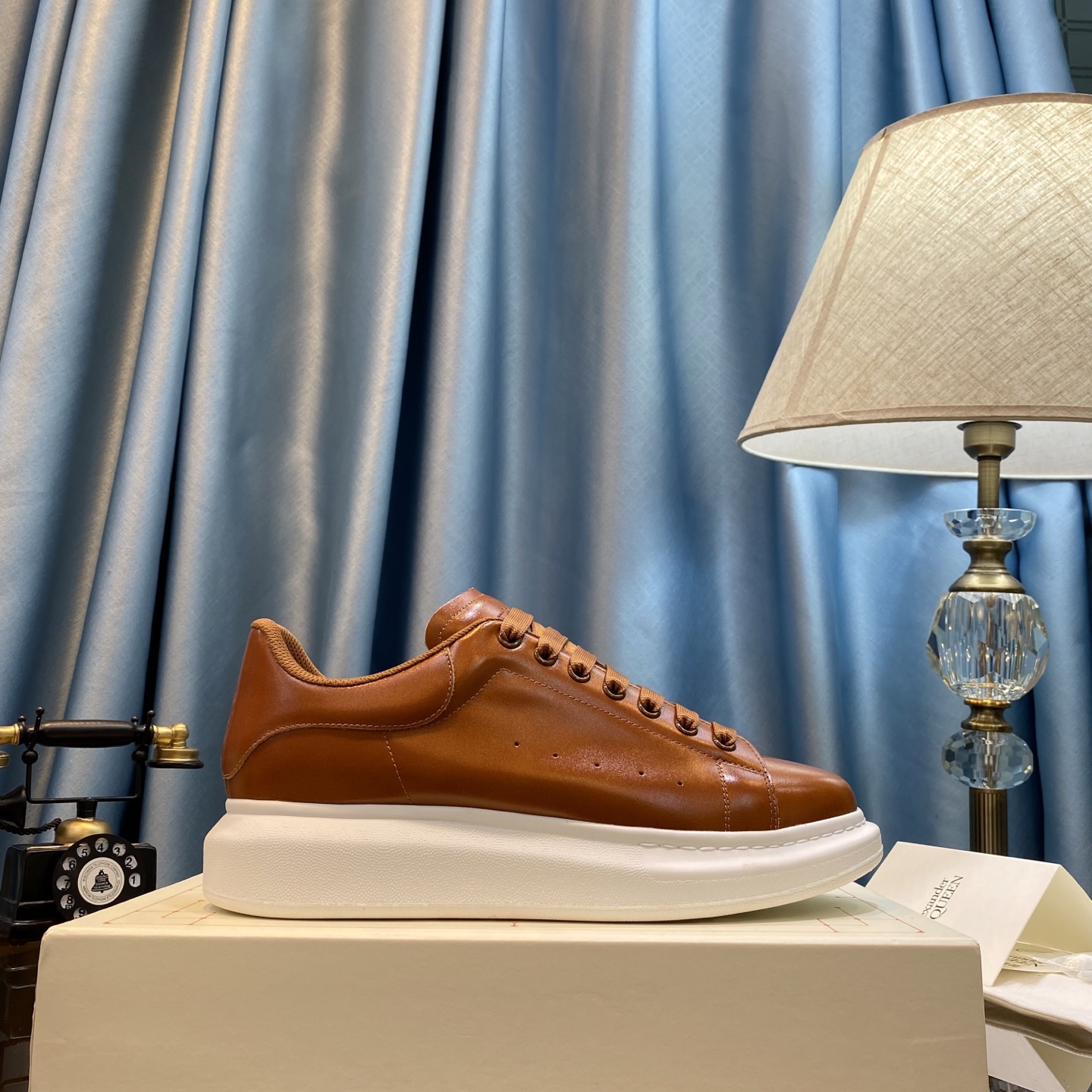 McQueen Leather Sneakers Brown