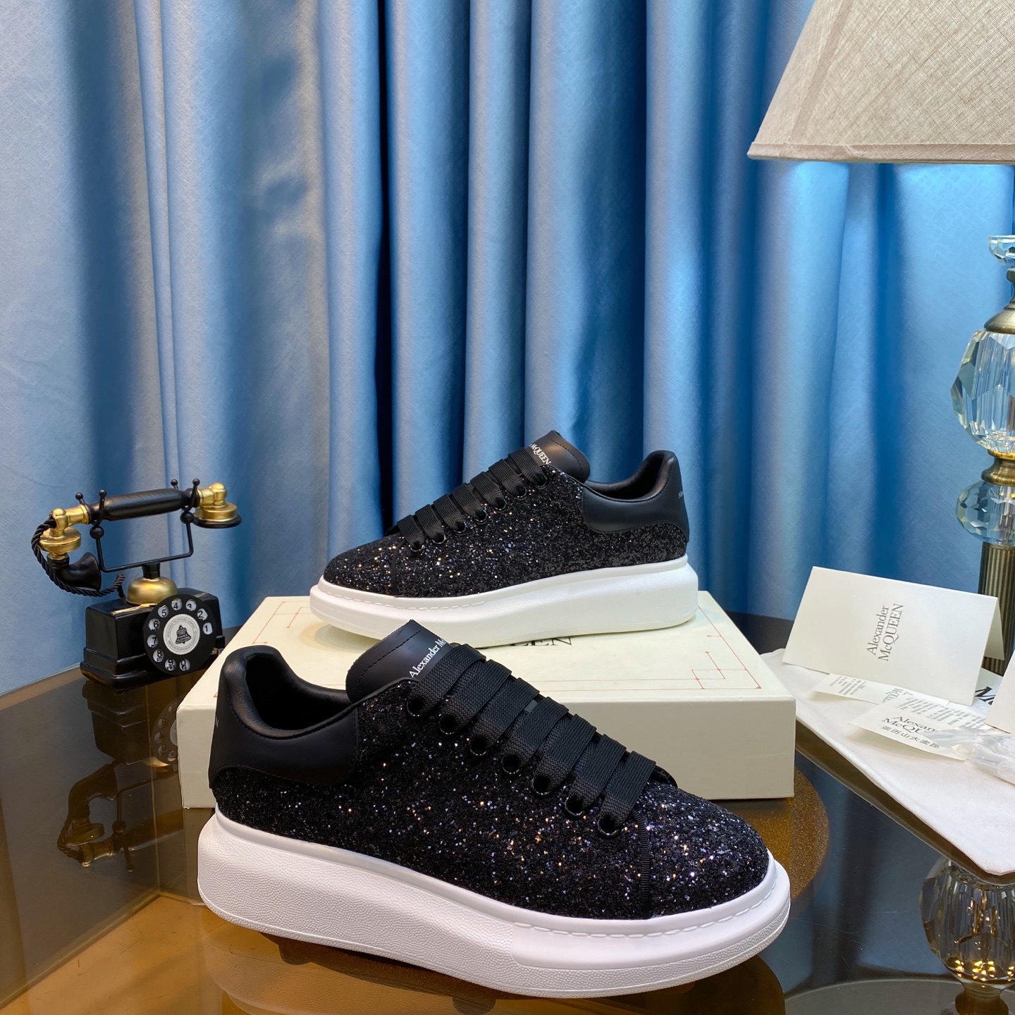 McQueen Glitter Sneakers Black