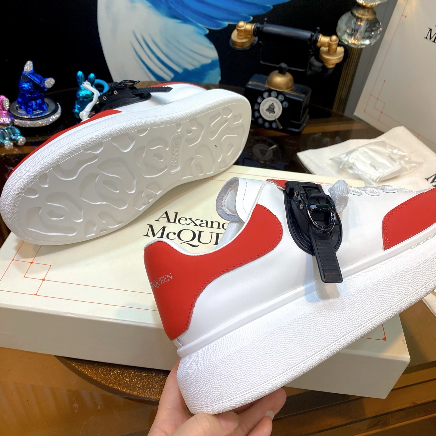 McQueen Leather Sneakers Red